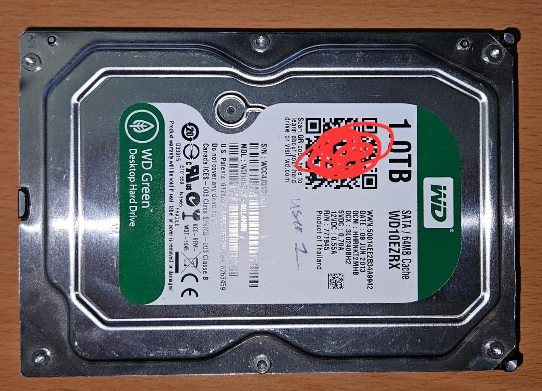 WD Green 1TB desktop hard drive